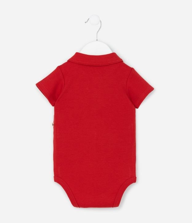 Body Corto Infantil con Cuello Polo y Estampa Rayada - Talle 0 a 18 meses 3