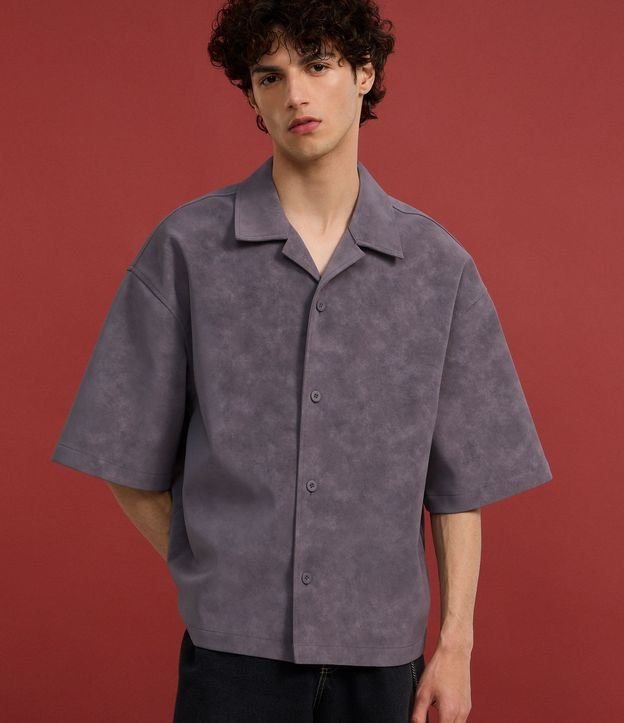 Camisa Oversized en PU Efecto Desteñido