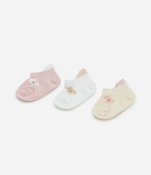 Kit 03 Medias Infantiles con Carita de Animalito - Talle 0 a 12 meses 5