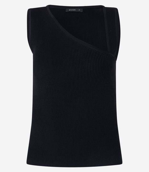 Blusa Acanalada en Punto con Escote Asimétrico 6