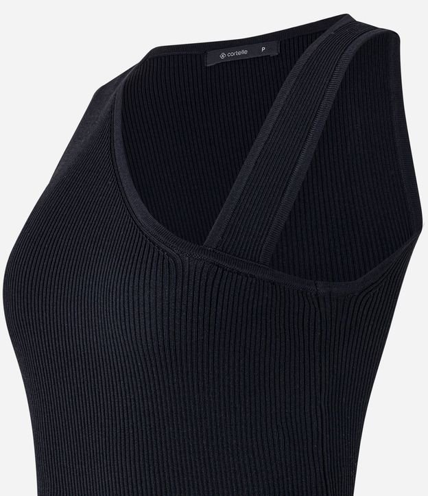 Blusa Acanalada en Punto con Escote Asimétrico 7
