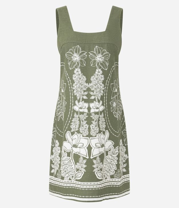 Vestido Corto en Viscolino con Estampa Floral 5
