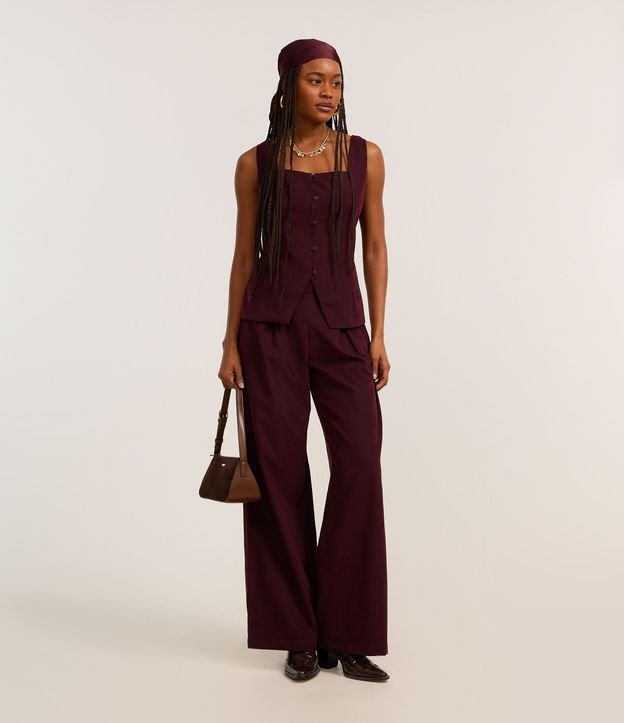 Pantalón Pantalona en Cupro con Pliegues