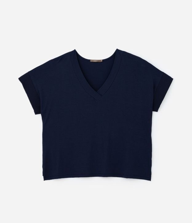 Blusa en Crepé con Escote V en Punto Curve & Plus Size
