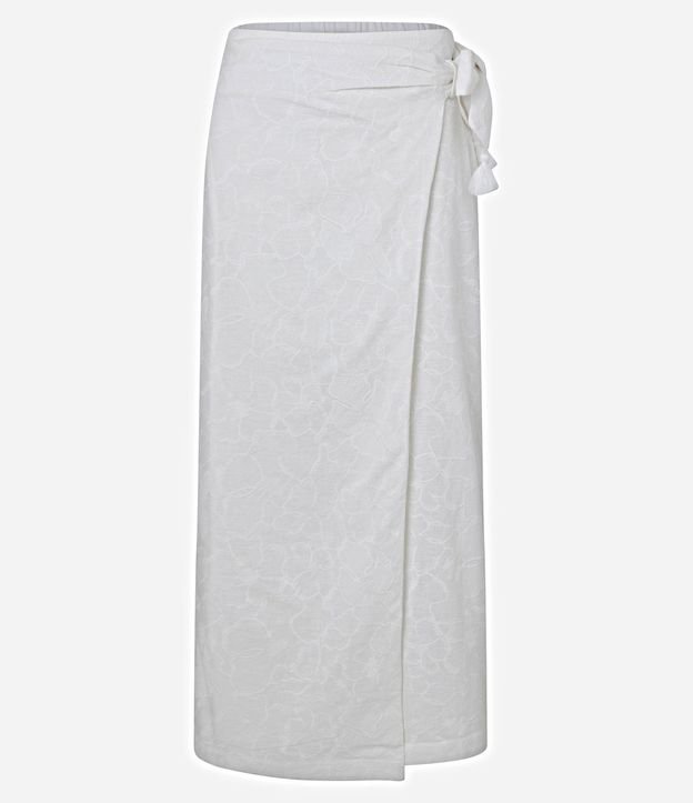 Pollera Recta Midi en Laise con Lazo y Bordados