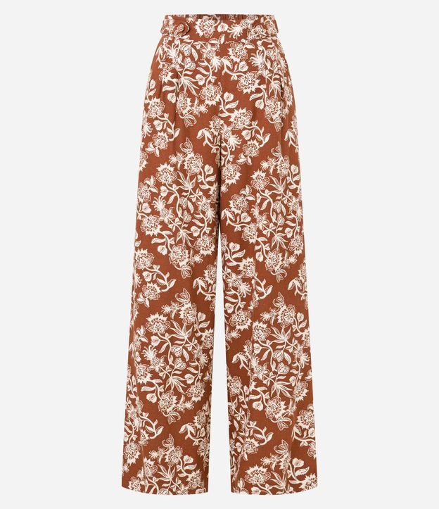 Pantalón Pantalona en Viscolino con Estampa Floral 6