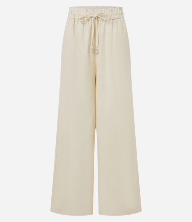 Pantalón Pantalona en Viscolino con Lazo en la Cintura