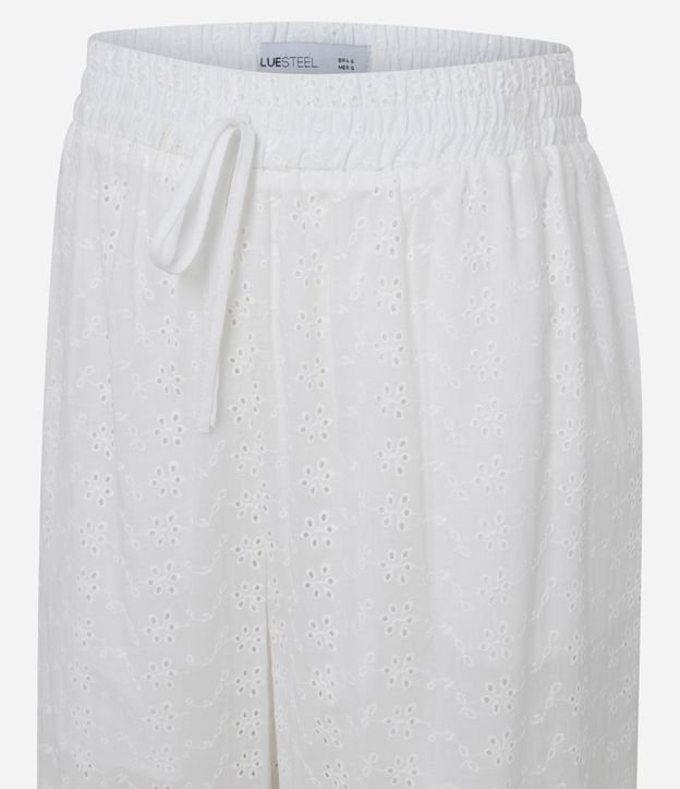 Pantalón Recto en Laise con Textura de Perforaciones y Cintura Elástica 6