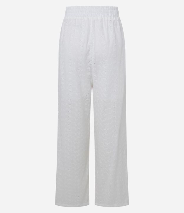 Pantalón Recto en Laise con Textura de Perforaciones y Cintura Elástica 7