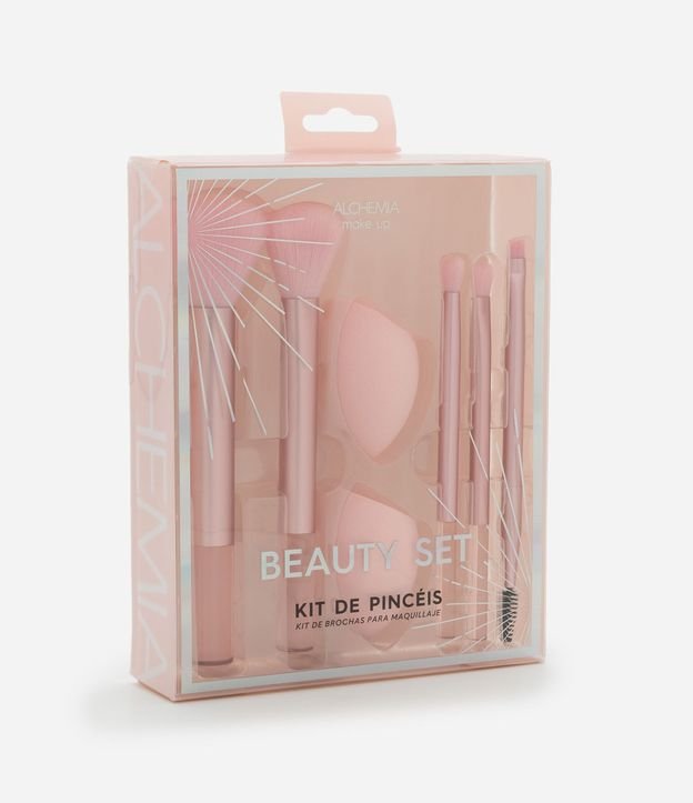 Conjunto de 5 Brochas y 2 Esponjas de Maquillaje Elegant Alchemia 5