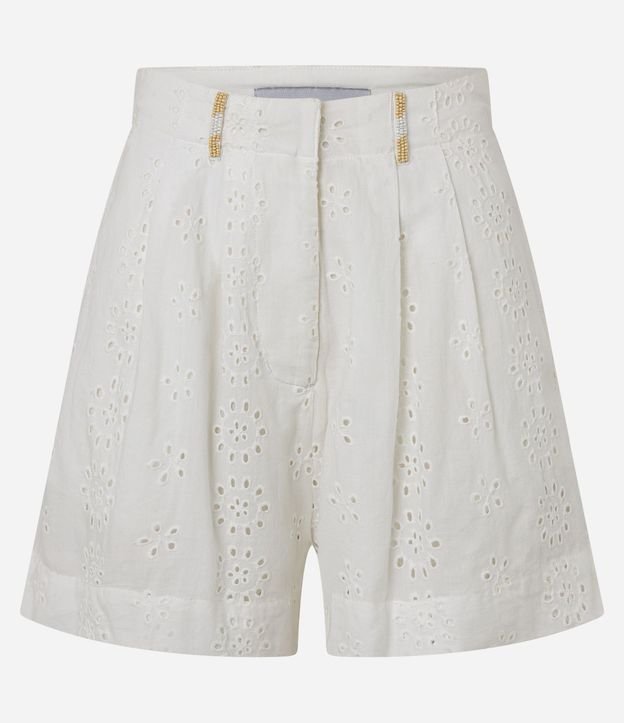 Short Corto con Trabillas con Abalorios y Estampa Floral 5