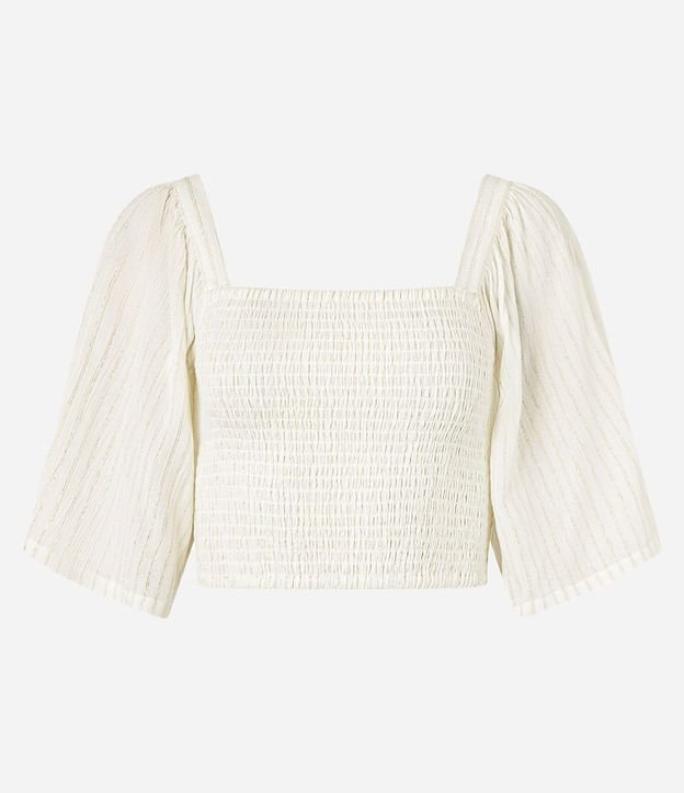 Blusa Croppet con Manga Amplia y Lastex 5