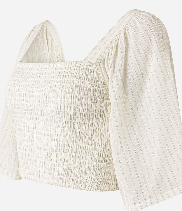 Blusa Croppet con Manga Amplia y Lastex 6