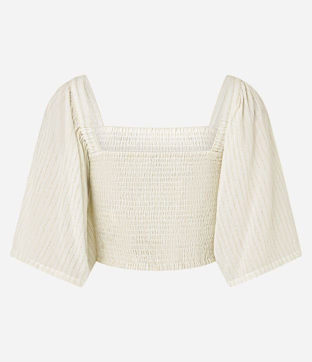 Blusa Croppet con Manga Amplia y Lastex 7