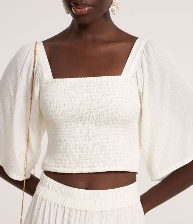 Blusa Croppet con Manga Amplia y Lastex 3