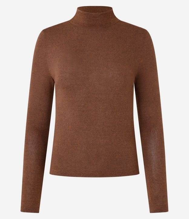 Blusa Texturizada con Cuello Alto y Manga Larga 6