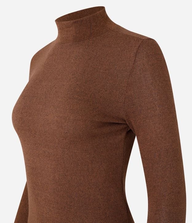 Blusa Texturizada con Cuello Alto y Manga Larga 7