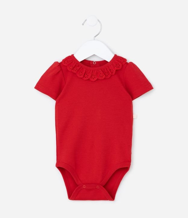Body Infantil con Volado de Broderie - Talle 0 a 24 Meses 3