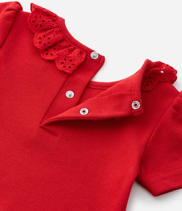 Body Infantil con Volado de Broderie - Talle 0 a 24 Meses 6