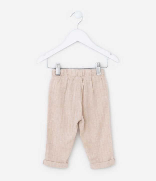 Pantalón Infantil en Cambraia con Bolsillo Cuchillo y Bajo Plegado - Talle 0 a 18 Meses 3