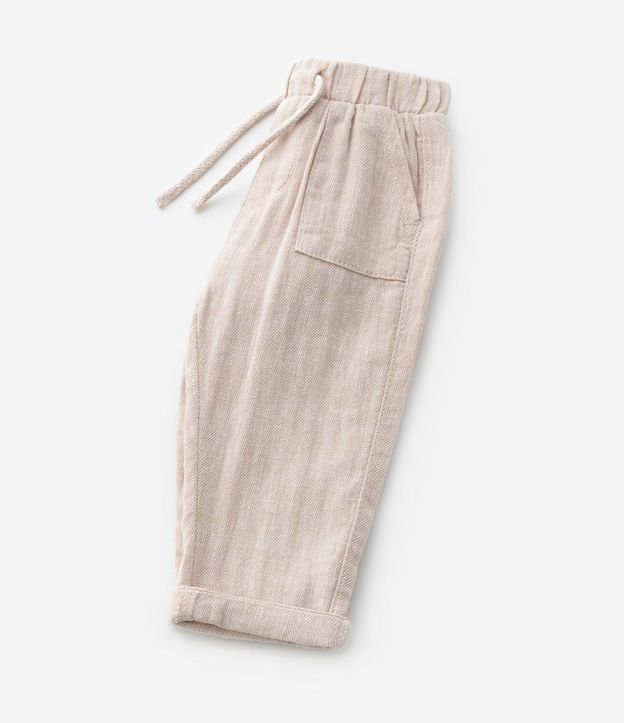 Pantalón Infantil en Cambraia con Bolsillo Cuchillo y Bajo Plegado - Talle 0 a 18 Meses 7