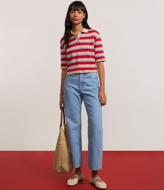 Pantalón Cropped Reta Jeans con Lavado Clássica 7