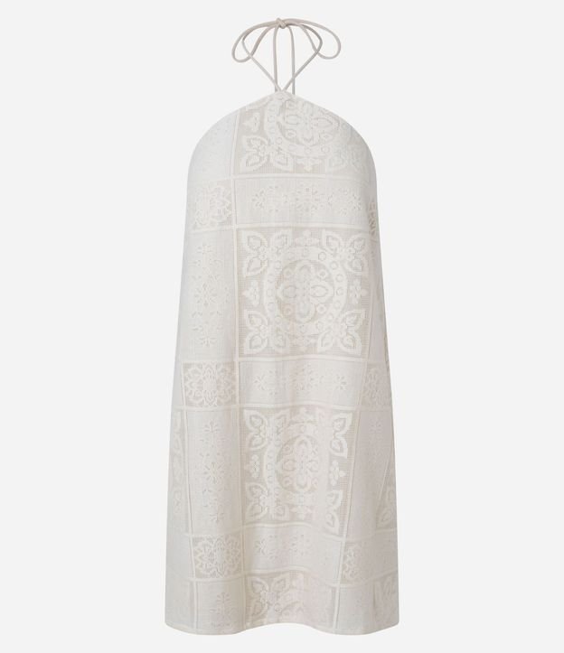 Vestido Frente Única con Lazo y Textura Floral