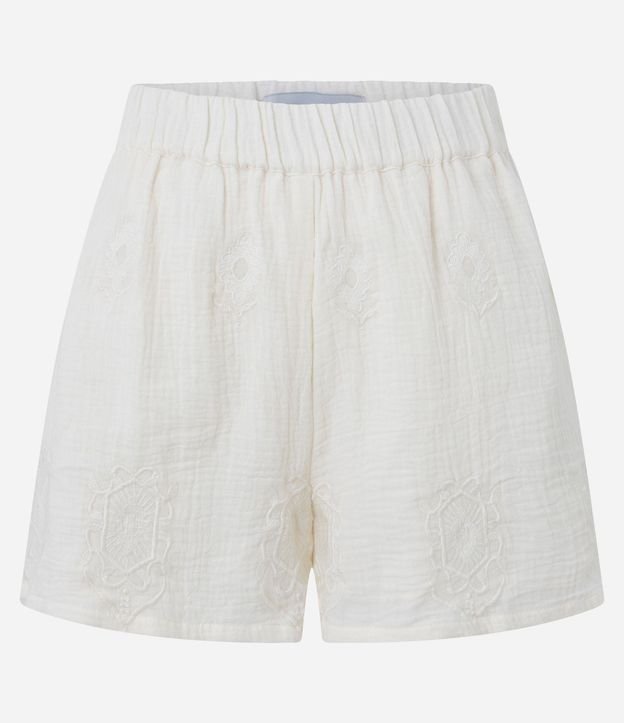 Short Cintura Alta en Cambraia con Efecto Arrugado 7