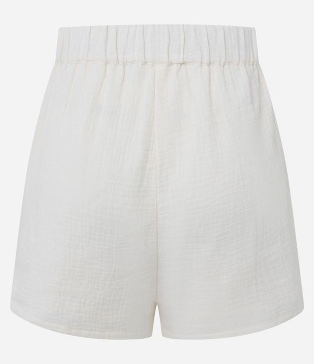 Short Cintura Alta en Cambraia con Efecto Arrugado 9