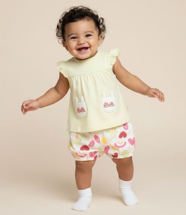 Conjunto Infantil con Estampa Divertida - Talle 0 a 18 Meses