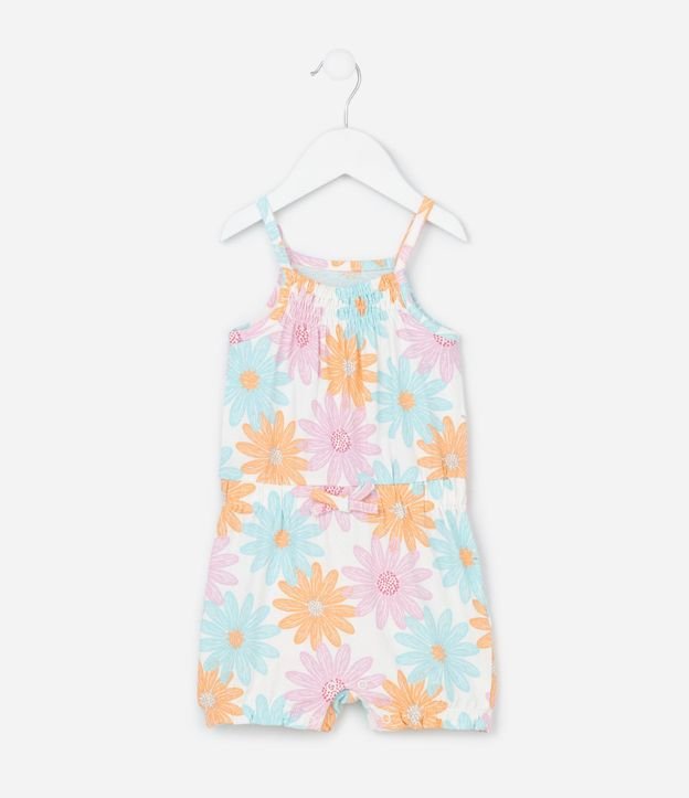 Enterito Infantil con Estampa Floral - Talle 0 a 18 Meses