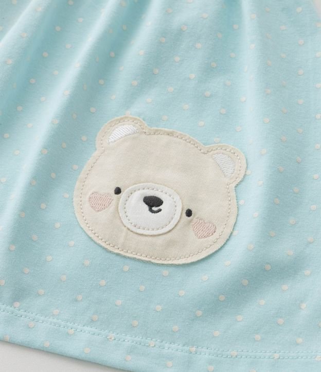 Vestido Infantil con Estampa de Lunares Osos y Bombacha - Tam  0 a 18 meses 8