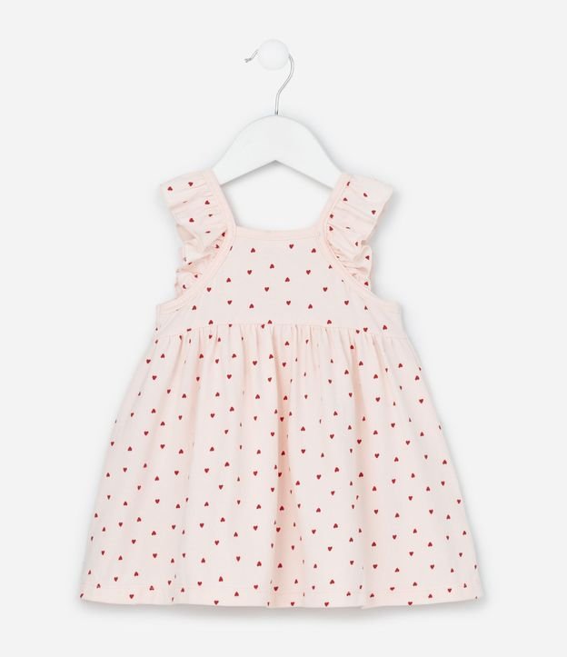 Vestido Infantil con Estampa de Corazones con Bombacha - Talle 0 a 18 meses 4