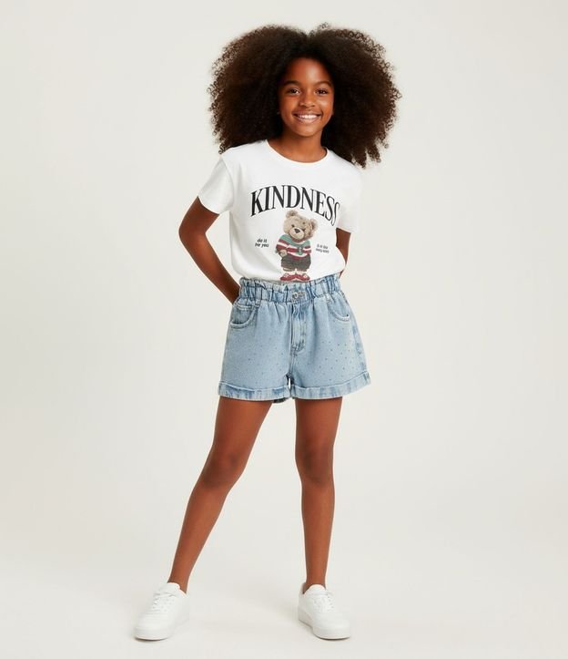 Remera Infantil con Estampa Oso Kindness - Talle 5 a 14 años