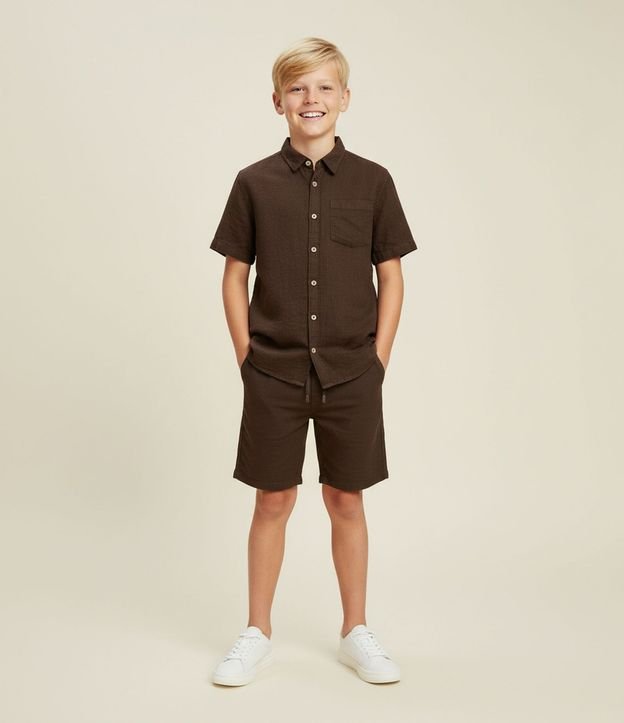 Camisa Infantil en Viscolino con Bolsillo - Talle 5 a 14 años