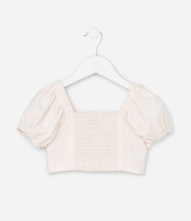 Blusa Cropped Infantil con Textura Floral - Talle 1 a 6 años 3