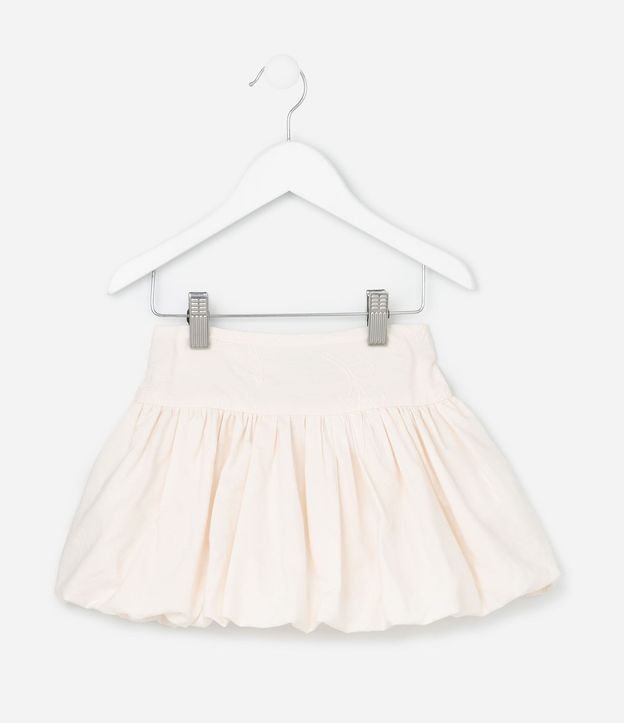 Pollera Infantil Balonê con Bordado Floral - Talle 1 a 6 años