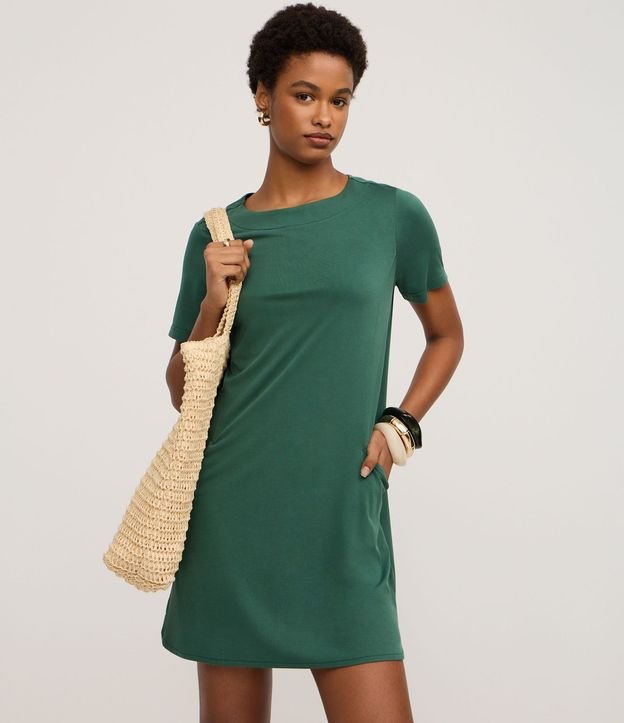 Vestido T-Shirt en Media Malla con Bolsillos 1