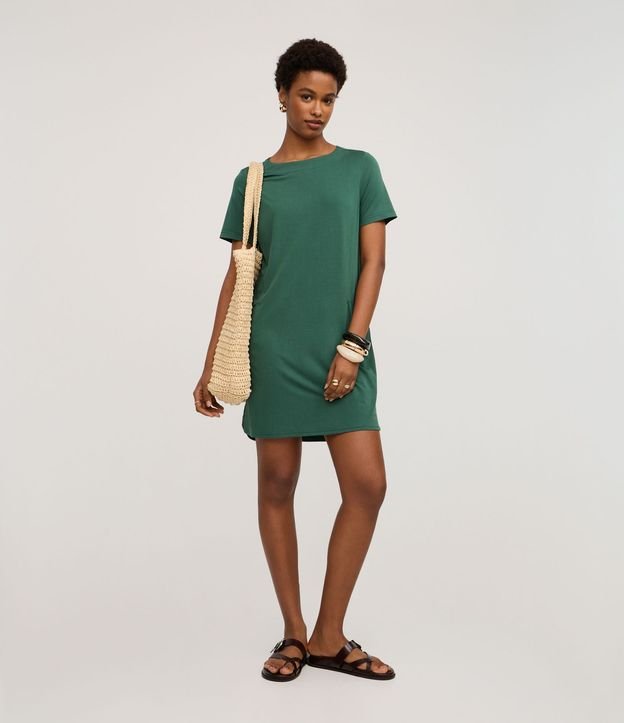 Vestido T-Shirt en Media Malla con Bolsillos 2