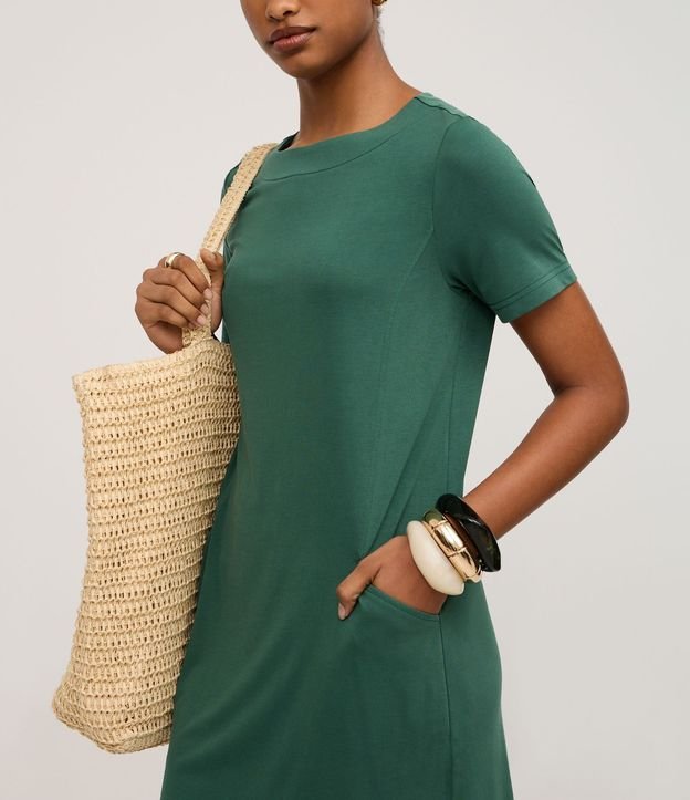 Vestido T-Shirt en Media Malla con Bolsillos 5