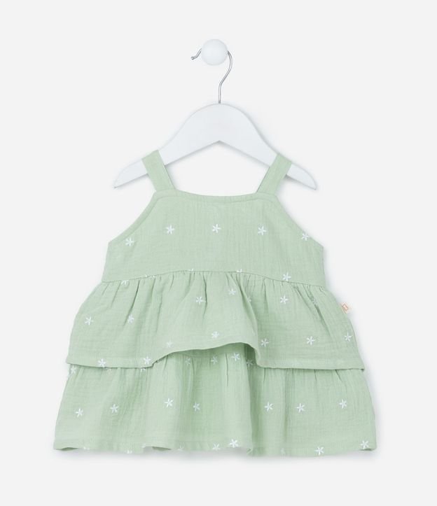 Conjunto Infantil en Tricolina con Bordado Floral - Talle 3 a 18 Meses 3