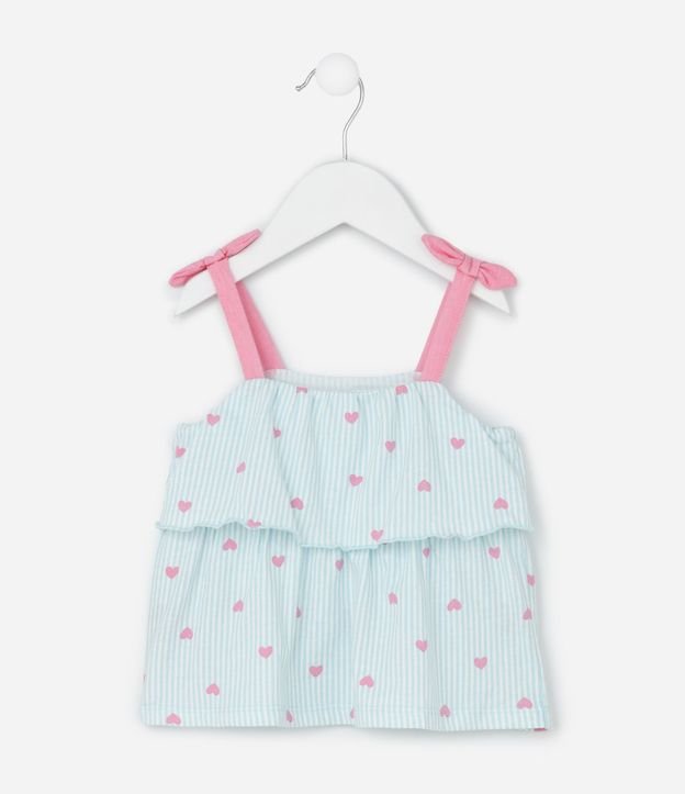 Conjunto Infantil con Estampa de Rayas y Corazones - Talle 0 a 18 Meses 3