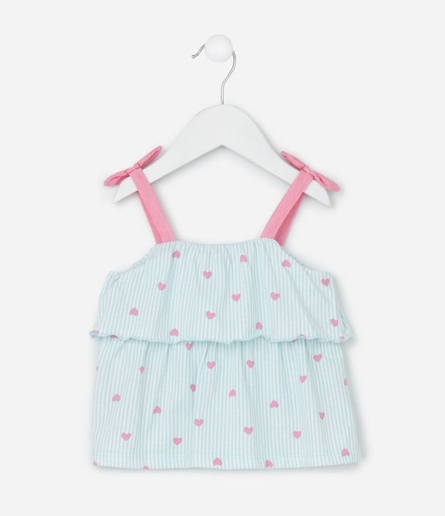 Conjunto Infantil con Estampa de Rayas y Corazones - Talle 0 a 18 Meses 4