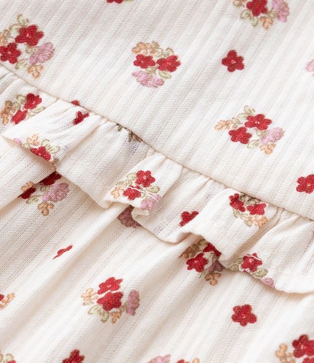 Vestido Infantil en Tricolina con Estampa Floral y Bombacha - Talle 3 a 18 Meses 6