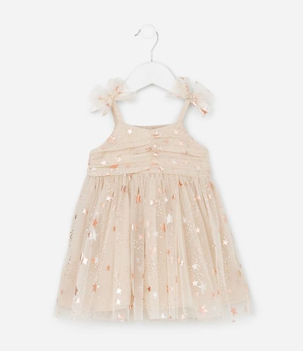 Vestido Infantil con Tule de Estrellas y Bombacha - Talle 3 a 18 Meses 3