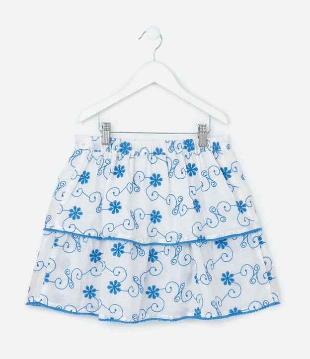 Pollera Infantil en Laise con Volados Bordados - Talle 5 a 14 años 3