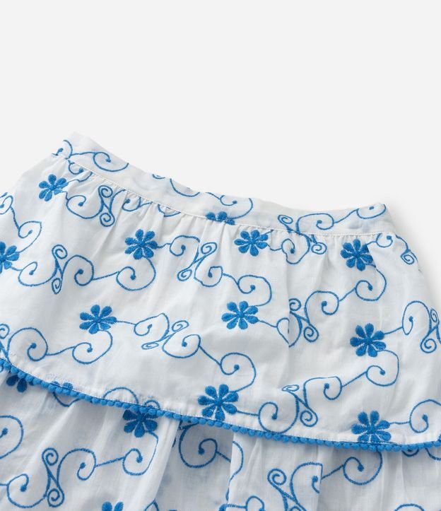 Pollera Infantil en Laise con Volados Bordados - Talle 5 a 14 años 7