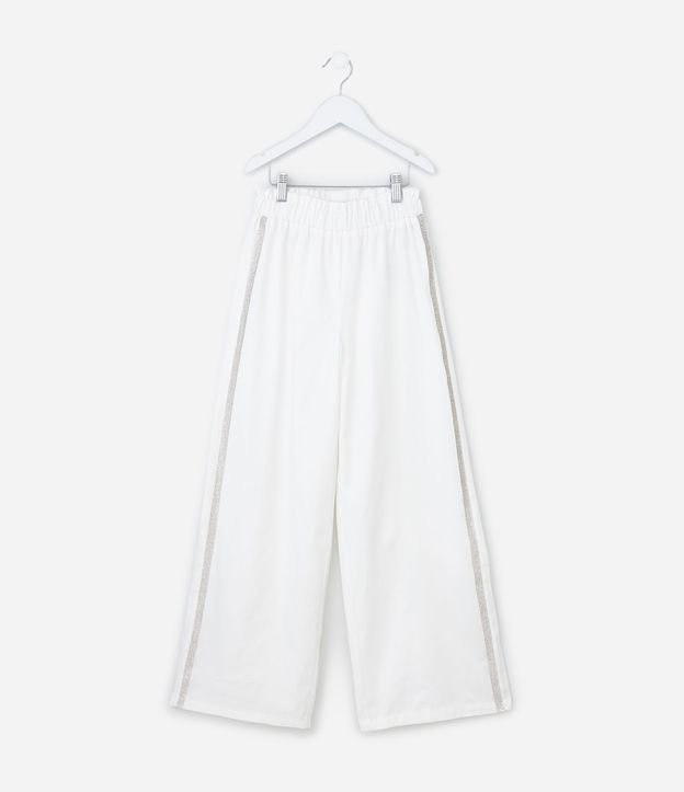 Pantalón Wide Leg Infantil en Sarga con Aplicación de Brillos- Talle 5 a 14 años 2