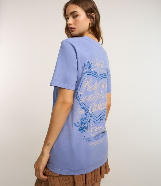 Remera Over en Algodón con Estampa de Corazón
