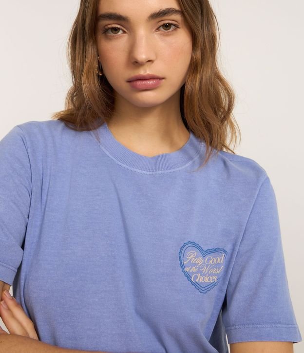 Remera Over en Algodón con Estampa de Corazón 8